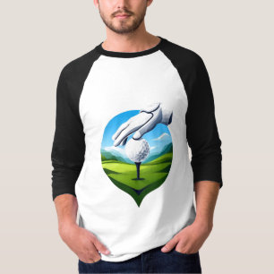 Close-Up of Golf Ball on Tee with Glove