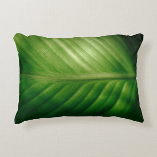 Close-up of green elaf decorative cushion