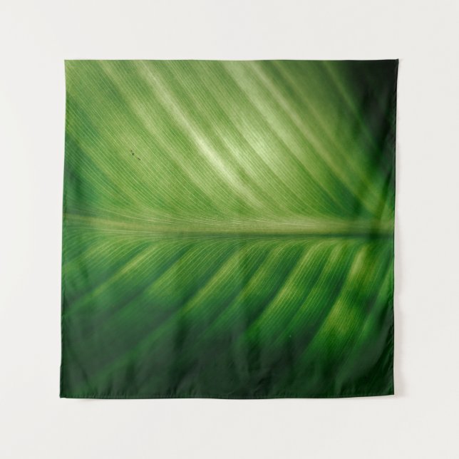 Close-up of green elaf tapestry (Front)