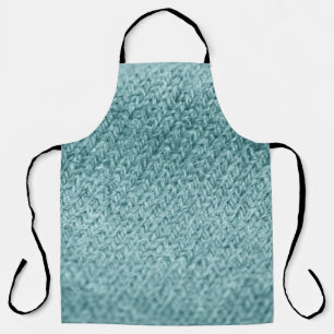 Close up of green knitted textured background. apron