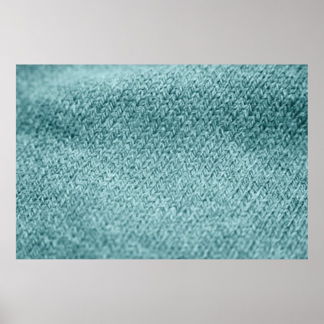 Close up of green knitted textured background.  poster (Front)