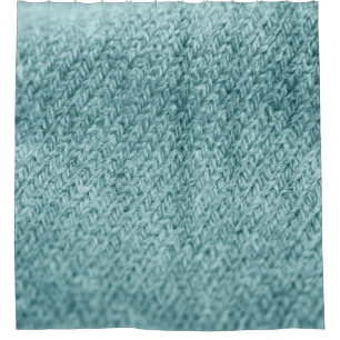 Close up of green knitted textured background. shower curtain