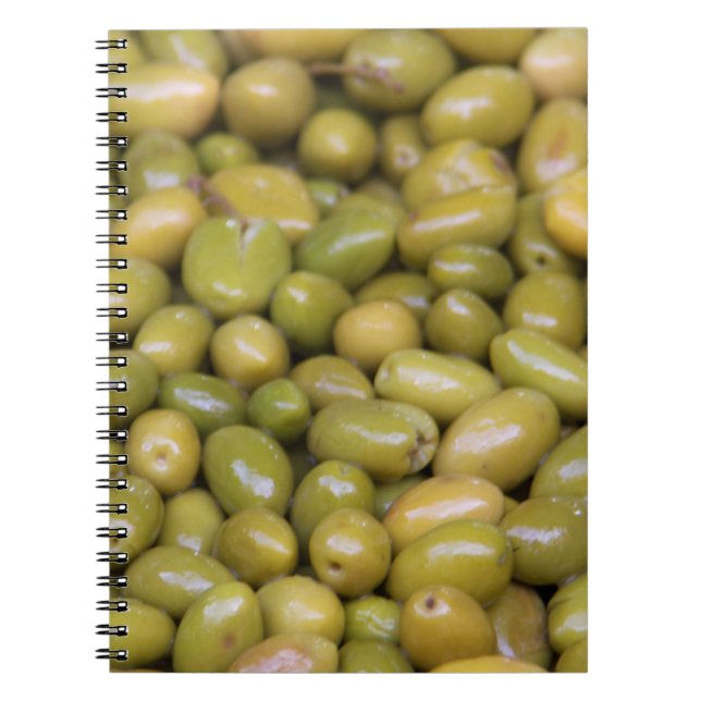 Close Up Of Green Olives Notebook (Front)
