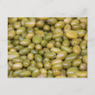 Close Up Of Green Olives Postcard