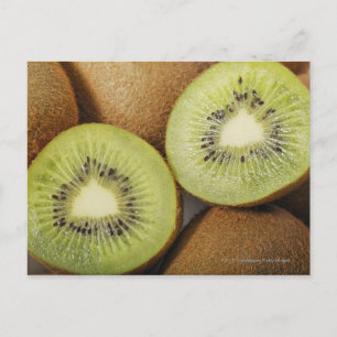 Close-up of kiwi fruits 2 postcard