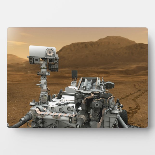 Close-up of Mars Curiosity Rover Plaque (Front)