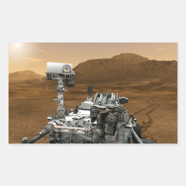 Close-up of Mars Curiosity Rover Rectangular Sticker (Front)