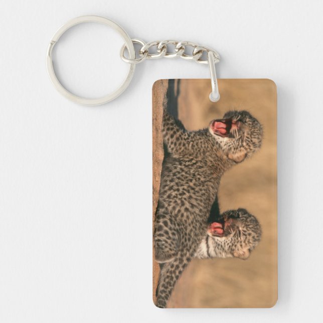 Close-Up Of New Born Leopard (Panthera Pardus) Key Ring (Front)