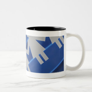Close-up of paper chain dolls Two-Tone coffee mug