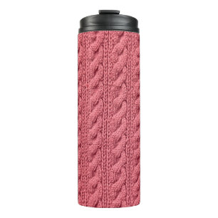 Close-up of pattern of sweater texture. thermal tumbler