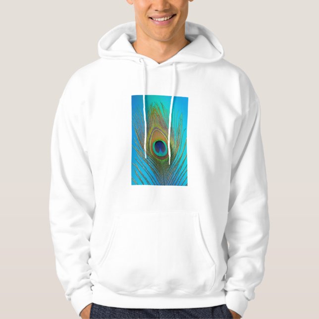 Close up of peacock feather hoodie (Front)