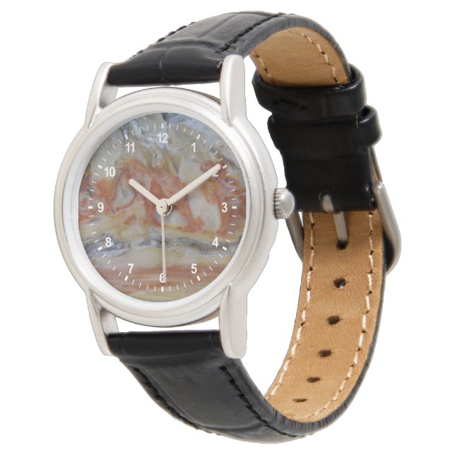 Close Up Of Petrified Wood Watch (Angled)