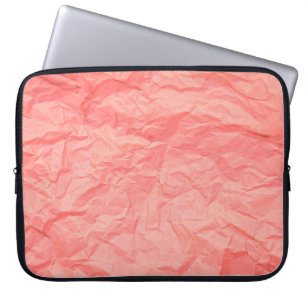 Close up of pink wrinkle crumpled old with paper p laptop sleeve