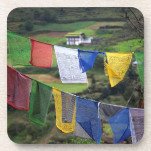 Close Up Of Prayer Flags Coaster