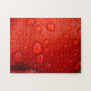 Close-up of raindrops on tulip petal jigsaw puzzle