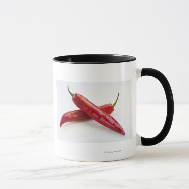 Close up of red chilli peppers mug (Right)