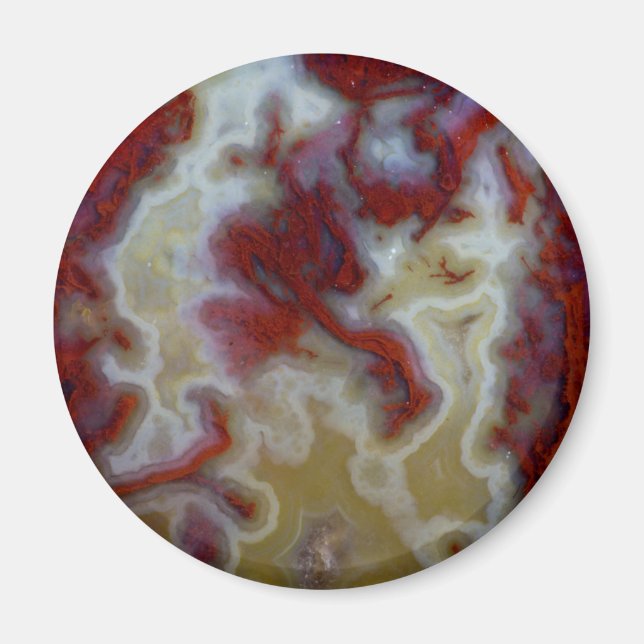 Close up of Red Moss Agate Slab Magnet (Front)