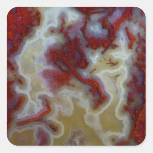 Close up of Red Moss Agate Slab Square Sticker