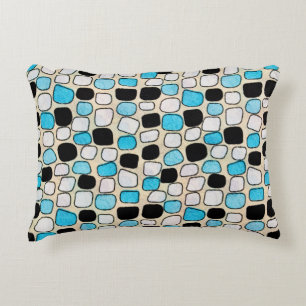 close-up of retro shirt style1960s,background,blue decorative cushion