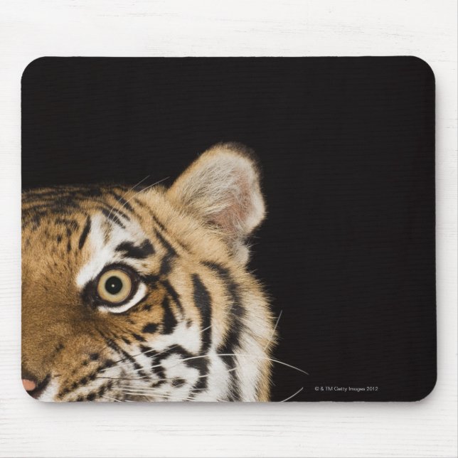 Close up of roaring tiger's face mouse mat (Front)