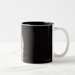 Close up of roaring tiger's face Two-Tone coffee mug