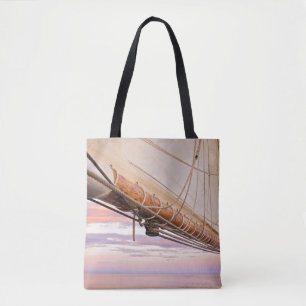 Close-Up Of Sail And Ropes Maine, Camden Tote Bag