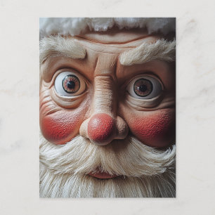 Close-Up of Santa’s Surprised Expression Postcard