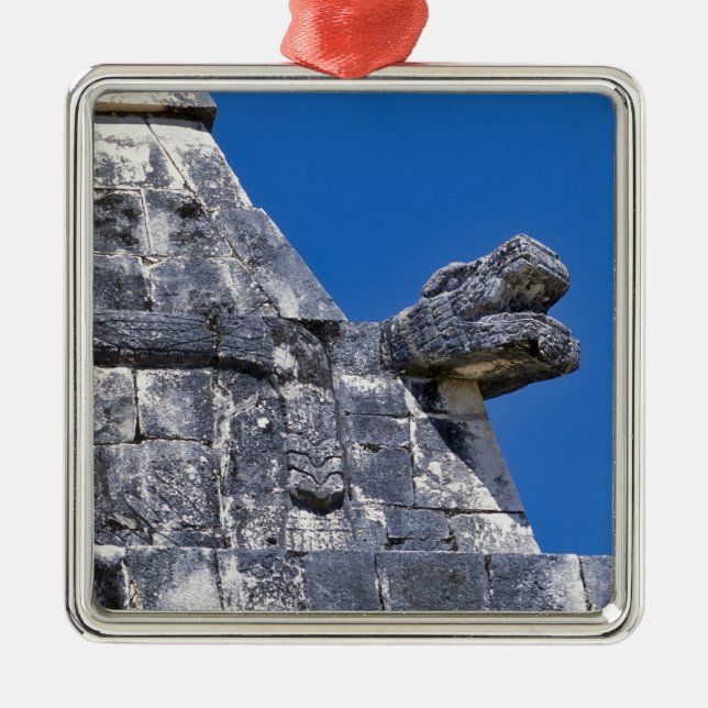 Close up of stones making an ancient Mayan Metal Tree Decoration (Front)