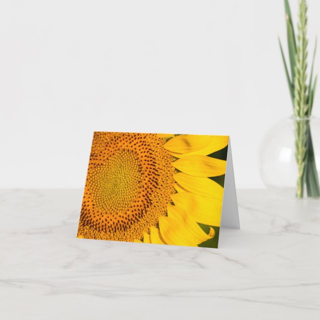Close Up of Sunflower Folded Thank You Card (Front)