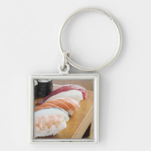 Close-up of sushi on a table key ring