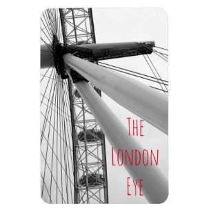 Close up of the London Eye in black and white Magnet