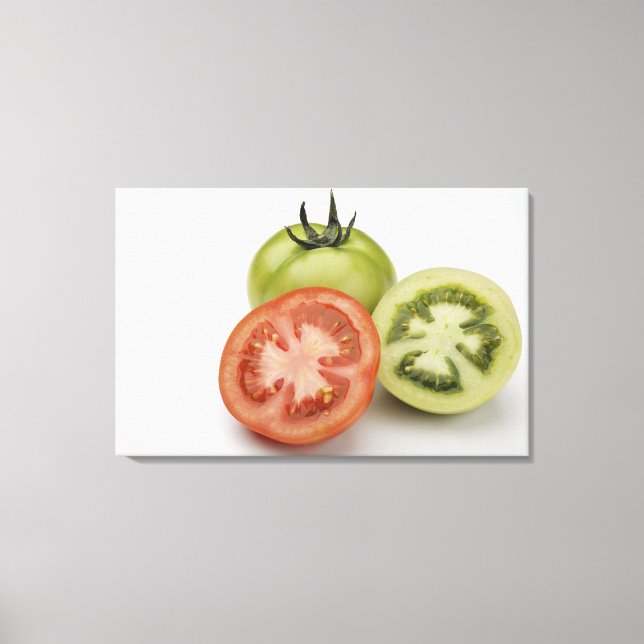 Close-up of three tomatoes canvas print (Front)