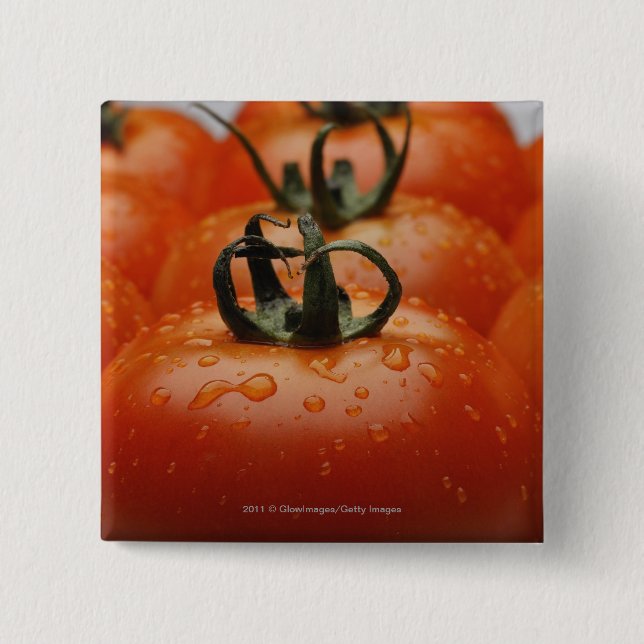 Close-up of tomatoes 2 15 cm square badge (Front)