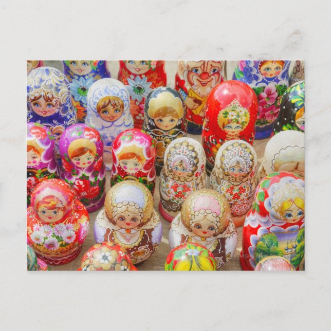 Close-up of traditional Russian nested dolls Postcard (Front)
