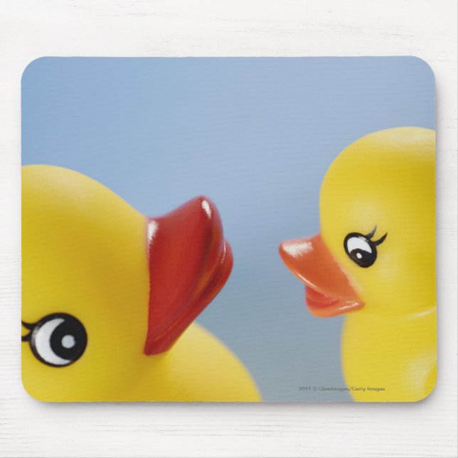 Close-up of two rubber ducks mouse mat (Front)