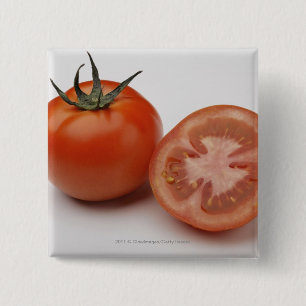 Close-up of two tomatoes 15 cm square badge