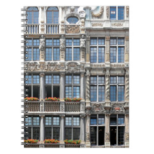 Close up of windows of famous guildhalls in Grote Notebook