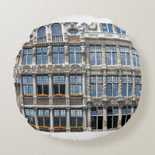 Close up of windows of famous guildhalls in Grote Round Cushion
