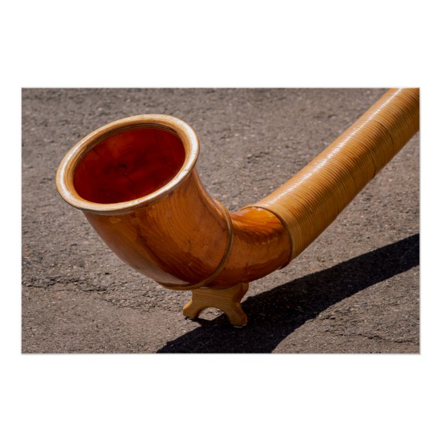 Close up of wooden Alphorn Poster (Front)