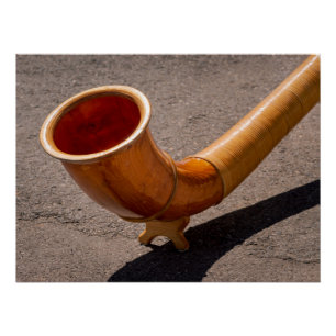 Close up of wooden Alphorn Poster