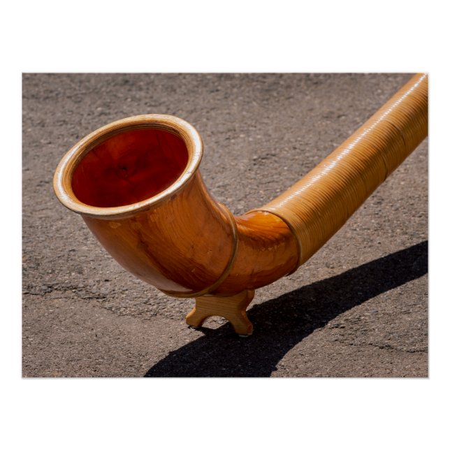 Close up of wooden Alphorn Poster (Front)