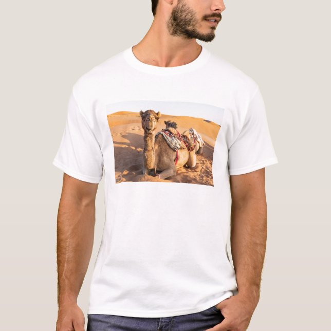 Close-up on Camel in Oman desert T-Shirt (Front)