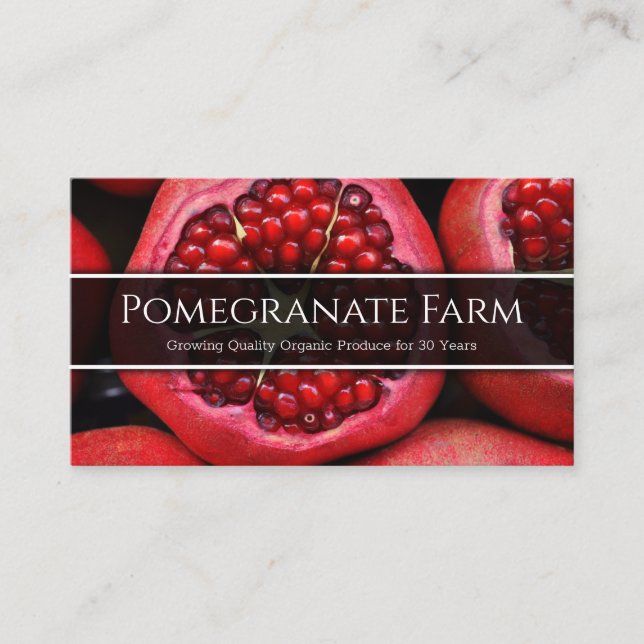 Close up Photo of a Pomegranate - Business Card (Front)