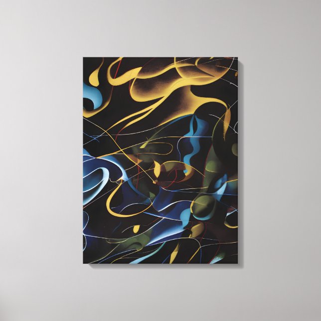 Close-Up Photo Of Abstract Paint Canvas Print (Front)