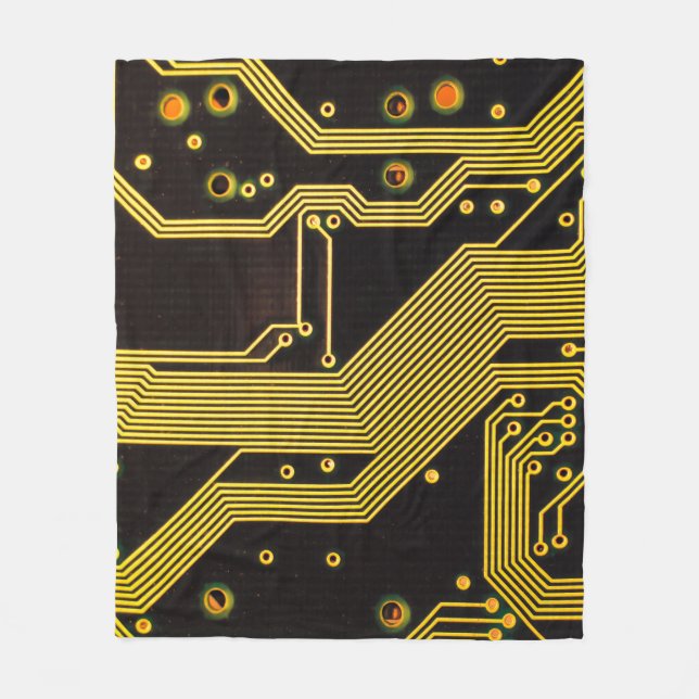 Close up photo of circuit boardbackground,abstract fleece blanket (Front)