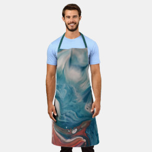Close Up Photo of Water Marbling Paint Apron