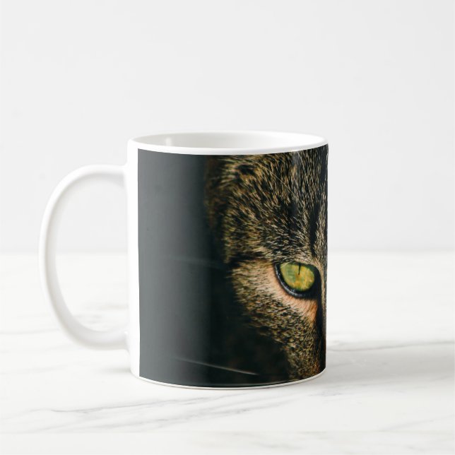 CLOSE-UP PHOTOGRAPHY OF GRAY TABBY CAT COFFEE MUG (Left)
