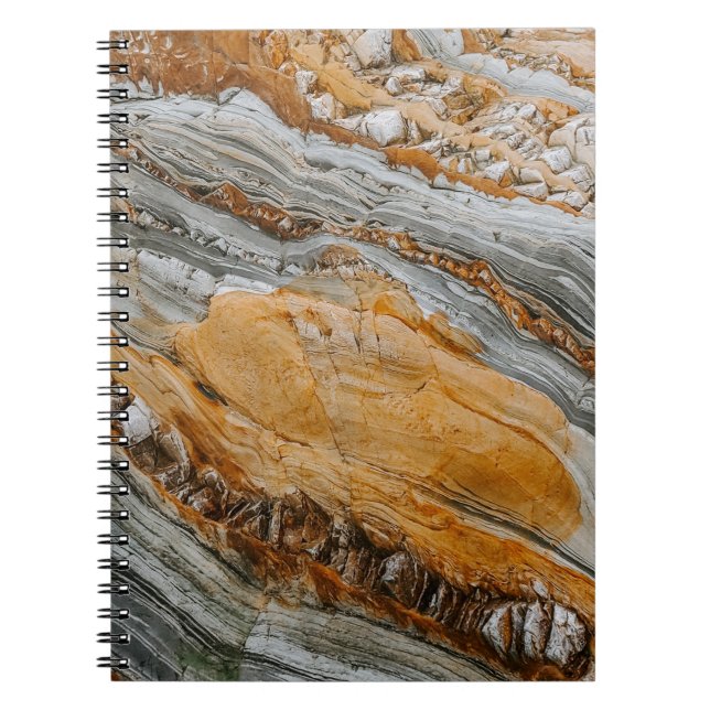 Close-up photography of grey and orange stones notebook (Front)