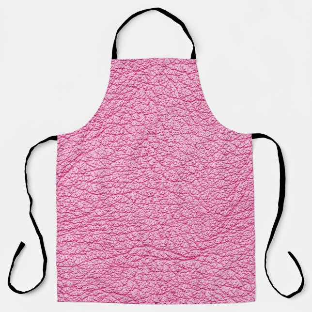 Close-up pink leather, textured background. apron (Front)