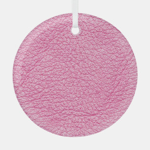 Close-up pink leather, textured background. glass tree decoration